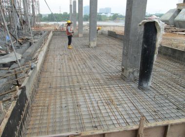 Kuala Lumpur, Malezya-31 Ocak 2017: kaynaklı hasır veya kat levha Yapı İnşaat alanı öğesinde ana yapısal bileşeni parçası olarak kullanılan Brc kumaş. 