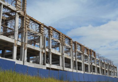 Kuala Lumpur, Malezya-15 Ocak 2017: bina yapısı ve duvar yapım aşamasında inşaat sahasında. 