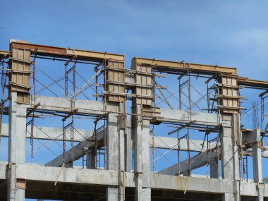 Kuala Lumpur, Malezya-15 Ocak 2017: bina yapısı ve duvar yapım aşamasında inşaat sahasında. 