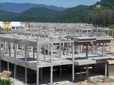 Kuala Lumpur, Malezya-15 Ocak 2017: bina yapısı ve duvar yapım aşamasında inşaat sahasında. 