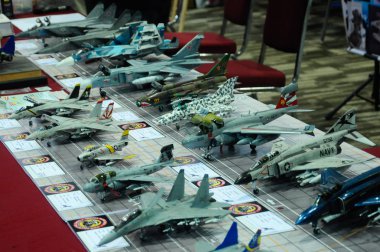 Seremban, Malezya-30 Temmuz 2017: plastik savaş uçakları çeşitli modeller. Bu kolektörler ve uçaklar avcı modeli hayranları tarafından yaptırılmıştır.