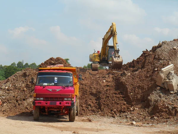 Kuala Lumpur Malasia Febrero 2017 Máquina Excavadoras Una Máquina Construcción — Foto de Stock