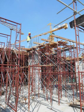 İskele platformu, formu iş ve inşaat sahasında yapısını desteklemek için geçici yapı kullanılan