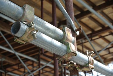 Selangor, Malezya-10 Kasım 2016: bağlayıcı detay inşaat sahasında iskele. Belgili tanımlık bağlamak bağlamak veya iskele veya emniyet boru birbirine bağlamak. 