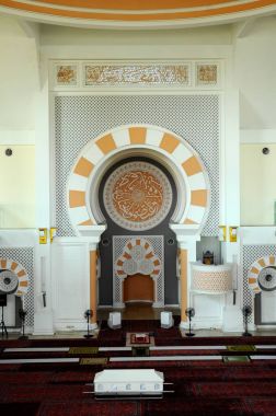 Mimari detay ve Masjid Jamek Sultan Abdülaziz Petaling Jaya, Malezya iç. Modern cami ve topluluk oluşturma. 