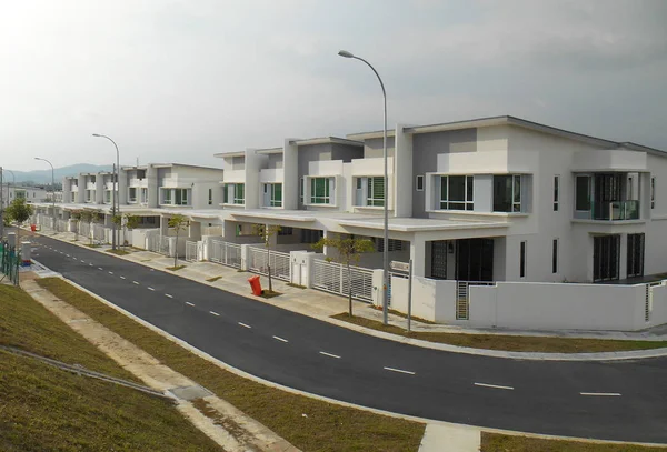 Casa Diseño Moderno Dos Pisos Con Terraza Alto Costo Seremban — Foto de Stock