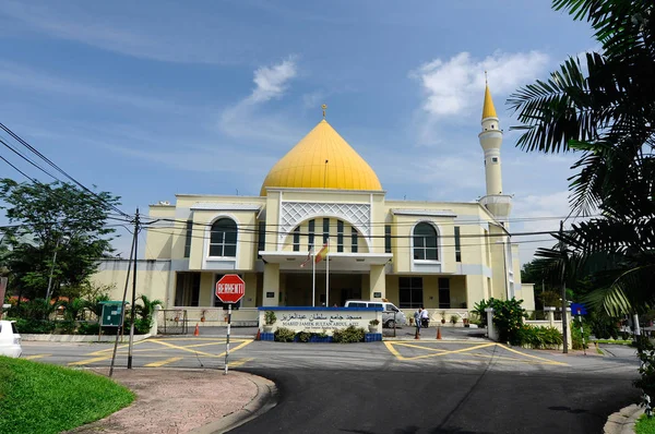 ペタリン ジャヤ マレーシアのマスジッド ジャメ スルタン アブドゥル アジズの外観 近代的なモスクとイスラムのデザインと建築の建物のコミュニティ — ストック写真
