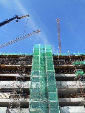 Kuala Lumpur, Malezya-01 Şubat 2017: şantiye gündüz sırasında Putrajaya, Malezya sürüyor. Günlük aktivite devam ediyor. 
