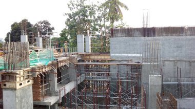 Kuala Lumpur, Malezya-01 Şubat 2017: şantiye gündüz sırasında Putrajaya, Malezya sürüyor. Günlük aktivite devam ediyor. 