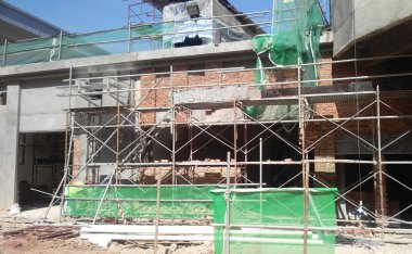 Seremban, Malezya-25 Şubat 2017: şantiye gündüz sırasında Seremban, Malezya sürüyor. Günlük aktivite devam ediyor. 