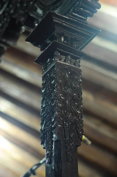 Jogjakarta Indonesia June 2014 Wooden Mimbar Design Detail Old Mosque — Stock Photo, Image