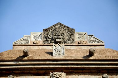 Taş tasarım ve detay eski Mescidi Besar Mataram Kotagede, Jogjakarta Endonezya iş. Tarih göre cami 1575 üzerinde inşa yapıldı.. 