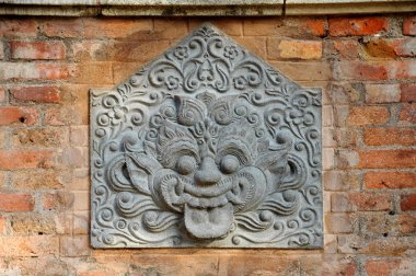 Taş tasarım ve detay eski Mescidi Besar Mataram Kotagede, Jogjakarta Endonezya iş. Tarih göre cami 1575 üzerinde inşa yapıldı.. 