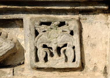 Taş tasarım ve detay eski Mescidi Besar Mataram Kotagede, Jogjakarta Endonezya iş. Tarih göre cami 1575 üzerinde inşa yapıldı.. 