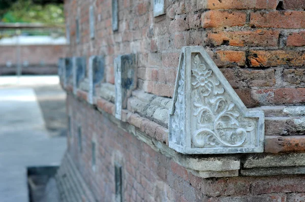 Projeto Trabalho Pedra Detalhe Old Masjid Besar Mataram Kotagede Jogjakarta — Fotografia de Stock