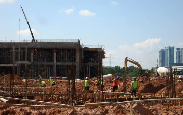 Serdang Malaysia April 2017 Building Ground Beam Construction Made Steel — Stock Photo, Image