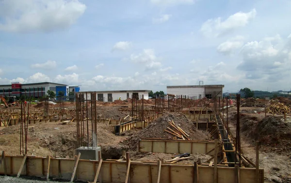 Serdang Malaysia April 2017 Building Ground Beam Construction Made Steel — Stock Photo, Image