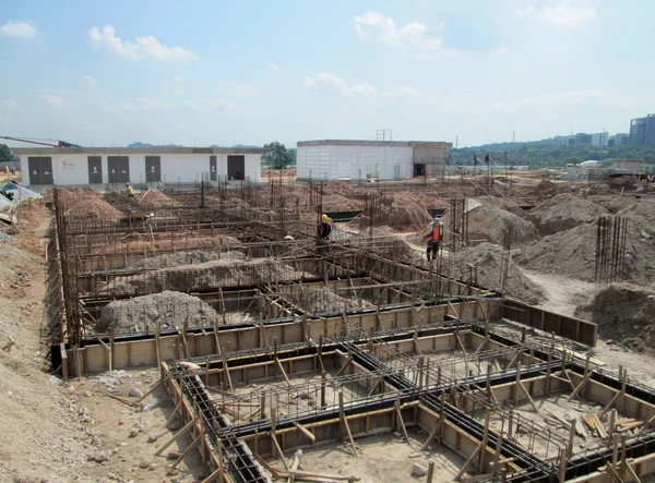 Serdang Malaysia April 2017 Building Ground Beam Construction Made Steel — Stock Photo, Image