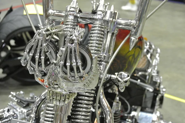 Fechado de costume Harley Davidson Motocicleta — Fotografia de Stock