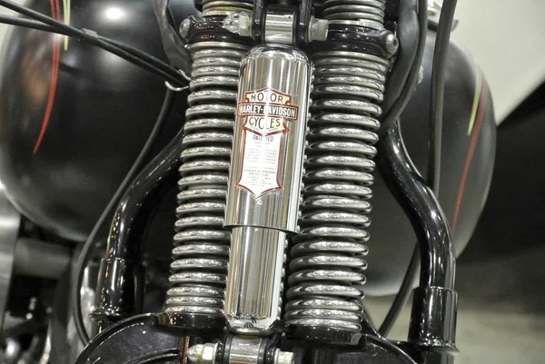 Fechado de costume Harley Davidson Motocicleta — Fotografia de Stock