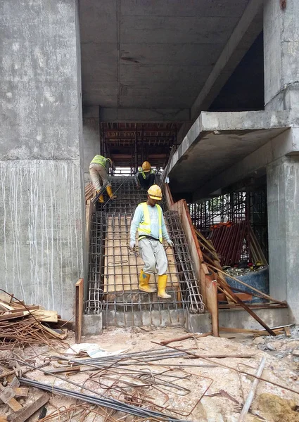 Kuala Lumpur Malajzia 2018 Május Építés Alatt Álló Betonlépcső Építkezésen — Stock Fotó