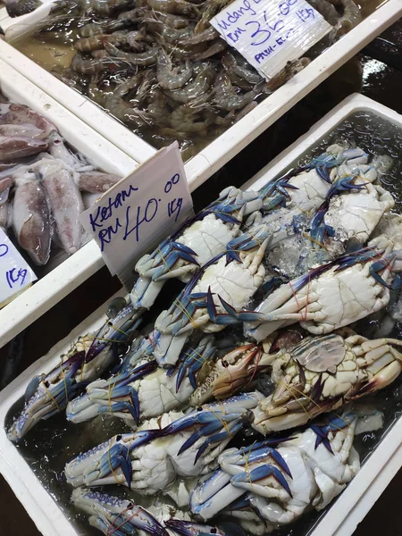 Kuala Lumpur Malaisie Juillet 2019 Différents Types Poissons Sur Marché — Photo