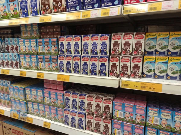 Seremban Malaysia Mai 2019 Verarbeitete Und Frische Milch Der Papierschachtel — Stockfoto