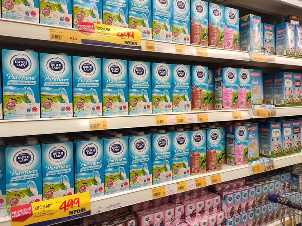 Seremban Malaysia Mai 2019 Verarbeitete Und Frische Milch Der Papierschachtel — Stockfoto