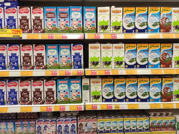 Seremban Malaysia Mai 2019 Verarbeitete Und Frische Milch Der Papierschachtel — Stockfoto
