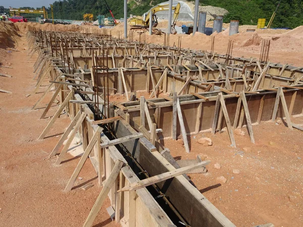 Kuala Lumpur Malaysia September 2019 Building Ground Beam Construction Using — стоковое фото