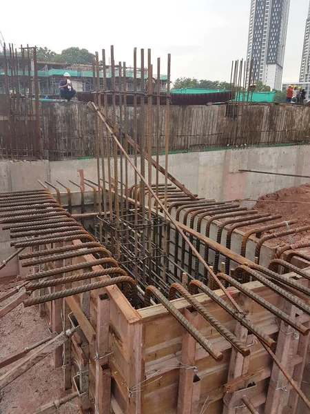 Kuala Lumpur Malaysia September 2019 Pile Cap Column Stump Construction — стоковое фото