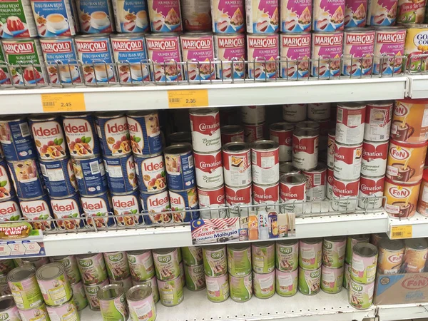 Kuala Lumpur Malaysia September 2019 Sweetened Creamer Evaporated Creamer Cans — ストック写真