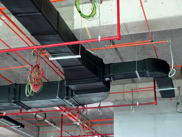 Kuala Lumpur Malasia Abril 2018 Instalación Conductos Aire Acondicionado Sistema — Foto de Stock