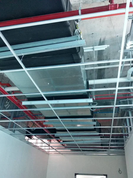 Kuala Lumpur Malasia Abril 2018 Instalación Conductos Aire Acondicionado Sistema — Foto de Stock