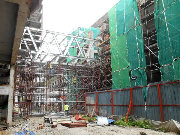 Kuala Lumpur Malaysia June 2016 Plastic Nylon Netting Erected External — 스톡 사진