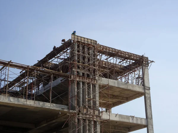 Kuala Lumpur Malaysia Januari 2017 Construção Estrutura Concreto Armado Canteiro — Fotografia de Stock