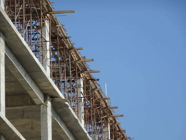 Kuala Lumpur Malaysia Januari 2017 Construção Estrutura Concreto Armado Canteiro — Fotografia de Stock