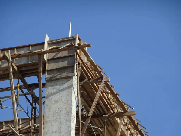 Kuala Lumpur Malaysia Januari 2017 Construção Estrutura Concreto Armado Canteiro — Fotografia de Stock