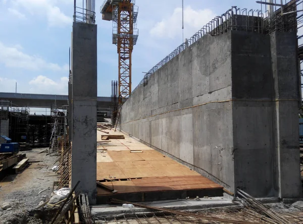 Kuala Lumpur Malezya Januari 2017 Nşaat Alanında Güçlendirilmiş Beton Yapı — Stok fotoğraf