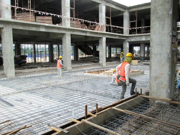 Kuala Lumpur Malezya Januari 2017 Nşaat Alanında Güçlendirilmiş Beton Yapı — Stok fotoğraf