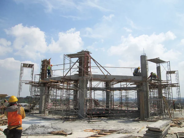 Kuala Lumpur Malezya Januari 2017 Nşaat Alanında Güçlendirilmiş Beton Yapı — Stok fotoğraf