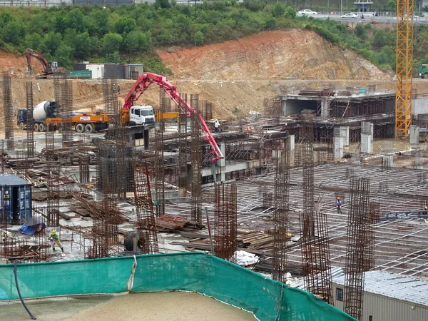 Kuala Lumpur Malezya Januari 2017 Nşaat Alanındaki Inşaat Yapısının Bir — Stok fotoğraf