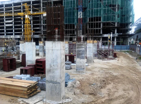 Kuala Lumpur Malaysia Januari 2017 Reinforcement Concrete Column Part Building — Stock Photo, Image