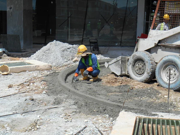 Kuala Lumpur Malezya Mayıs 2017 Nşaat Işçileri Inşaat Alanında Beton — Stok fotoğraf