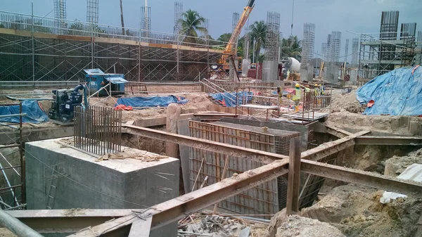 Selangor Malaysia Luglio 2016 Tappo Calcestruzzo Concretizzato Nel Cantiere Selangor — Foto Stock