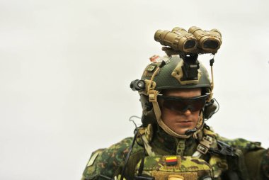 Kuala Lumpur, Malezya-3 Mayıs 2018: seçili modern ordu aksiyon figürü üniformayla tam odaklı, battle Dişli ve silah. Koleksiyoncu öğe aksiyon figürü ile çok yüksek detay. 