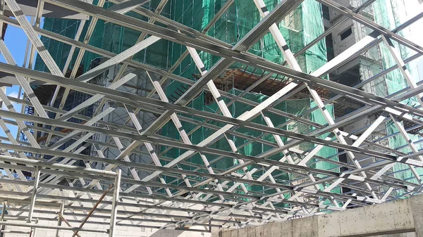 Kuala Lumpur Malaysia June 2019 Lightweight Roof Trusses Construction Construction — стоковое фото