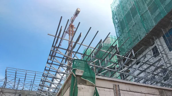 Kuala Lumpur Malasia Junio 2019 Cerchas Techo Livianas Construcción Obra — Foto de Stock