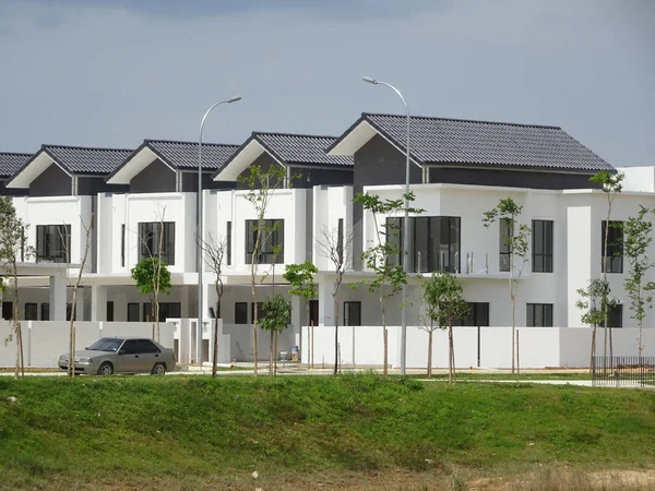Seremban Malajzia Június 2019 Kétszintes Luxus Terasz Ház Építés Alatt — Stock Fotó