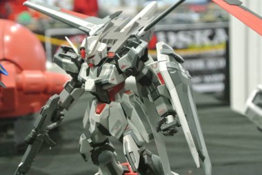 KUALA LUMPUR, MALAYSIA -NOVEMBER 26, 2017: Mobile Suit Gundam action figure model and toys. The characters of the fictional Gundam universe by Gunpla & Bandai.